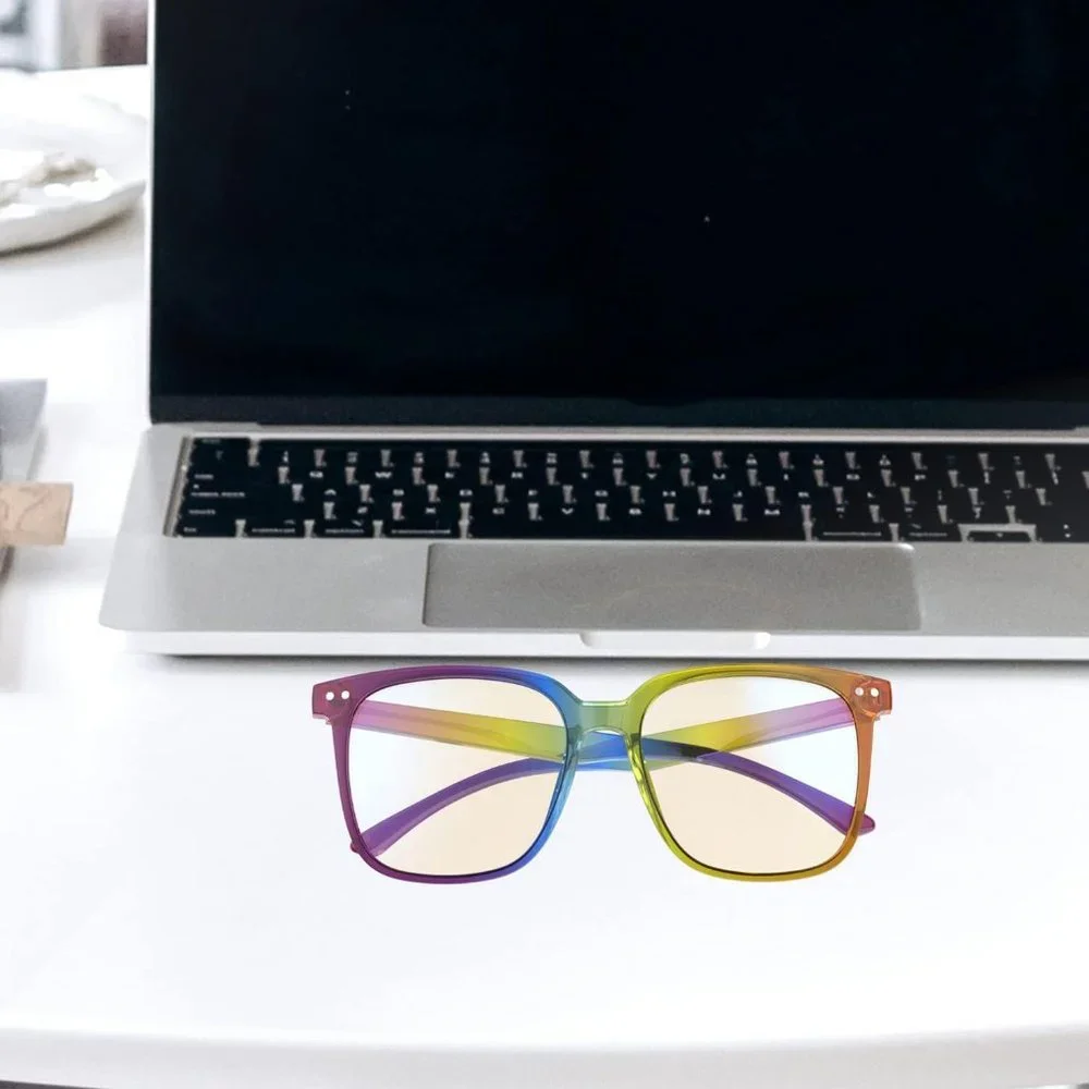 Women Men Rainbow Blue Light Blocking Glasses